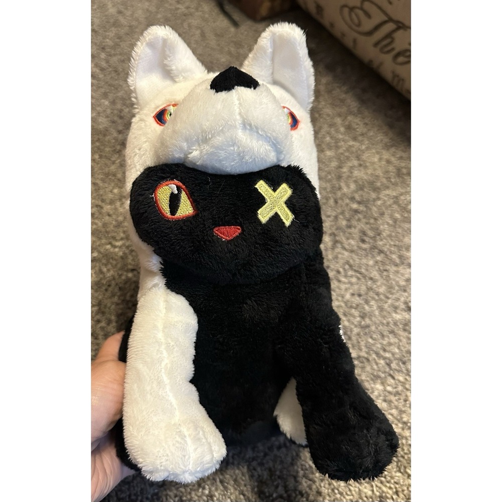 MEOW WOLF Cat Wolf Twisted Black White Multiverse Morphed Plush Stuffed Animal